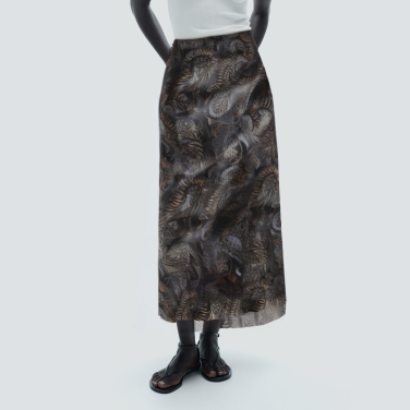 Personalized print high waist fashion long skirt