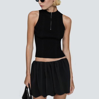 Fashion elastic waist fluffy ladies short skirt
