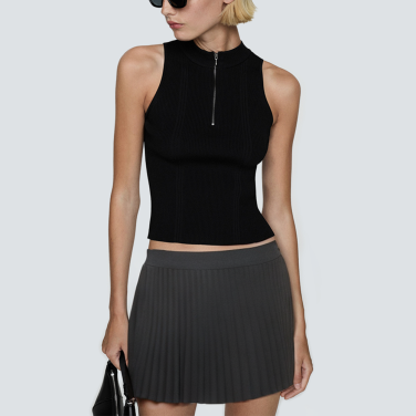 Brown casual corduroy short skirt for women