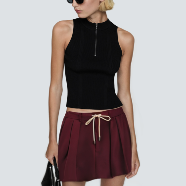 Fashion drawstring waist women's short skirt