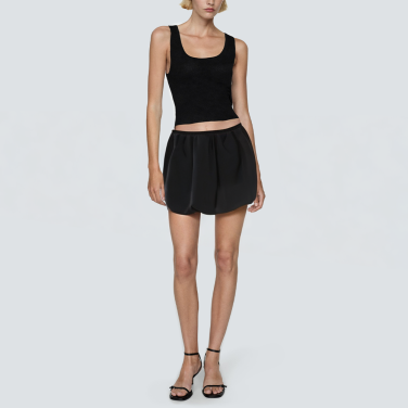 Casual elastic waist women's short skirt