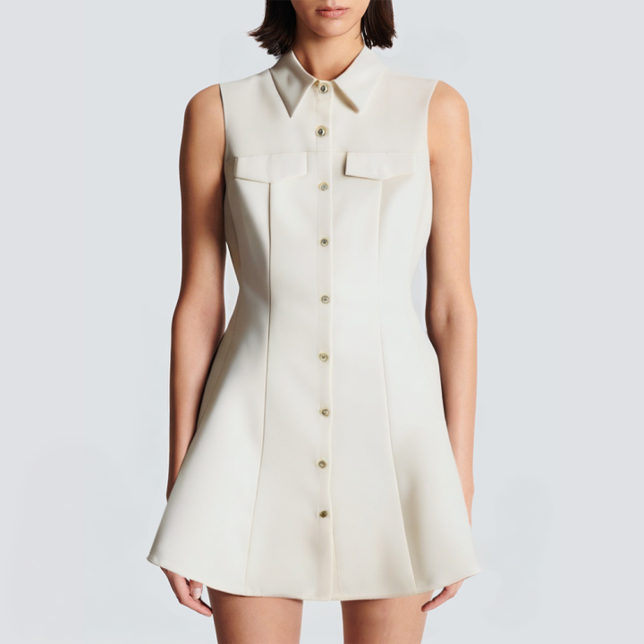 Round neck sleeveless elegant short dress