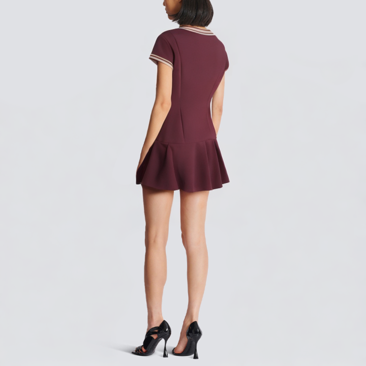 Lapel button down short sleeve casual dress