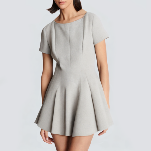 Casual round neck short sleeve short dress