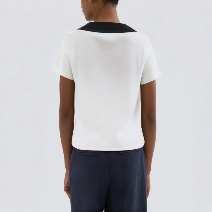 Solid color button casual fashion t-shirt