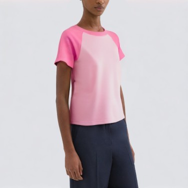 Round neck solid color casual T-shirt