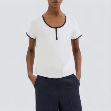 Round neck short-sleeved solid color T-shirt