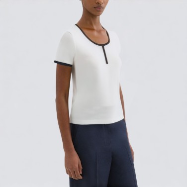 Round neck short-sleeved solid color T-shirt