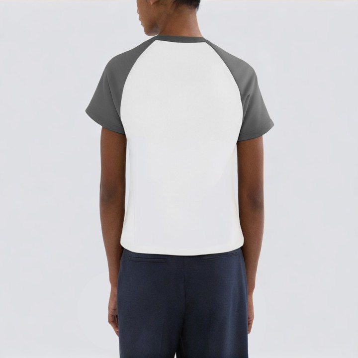 Splicing design round neck short sleeve