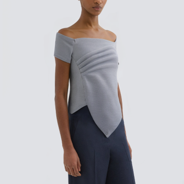 Irregular design square neck ladies T-shirt