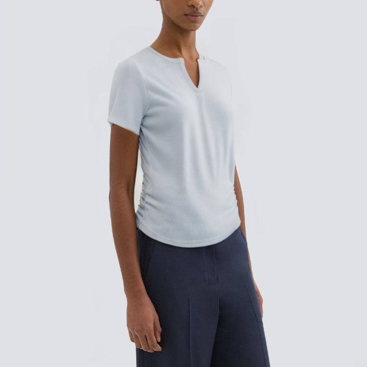 Round neck knitted casual women's T-shirt