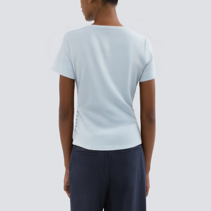Round neck knitted casual women's T-shirt
