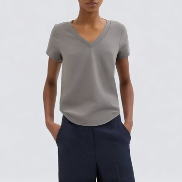 V-neck short-sleeved casual slim fit women's T-shirt
