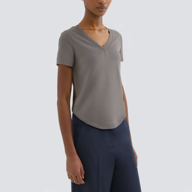 V-neck short-sleeved casual slim fit women's T-shirt