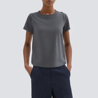 Round neck casual hollow short sleeve women's T-shirt