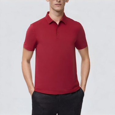 Short-sleeved stretch golf polo shirt