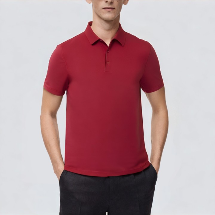Short-sleeved stretch golf polo shirt
