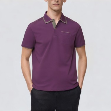Plain blank polyester washed polo shirt