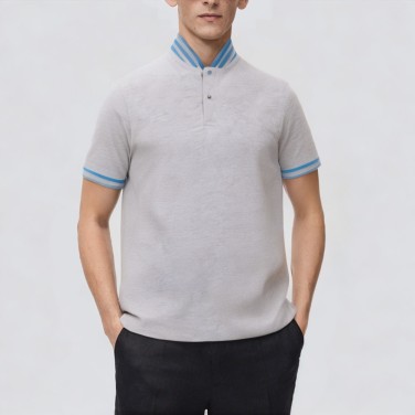 New washed retro men's polo shirt