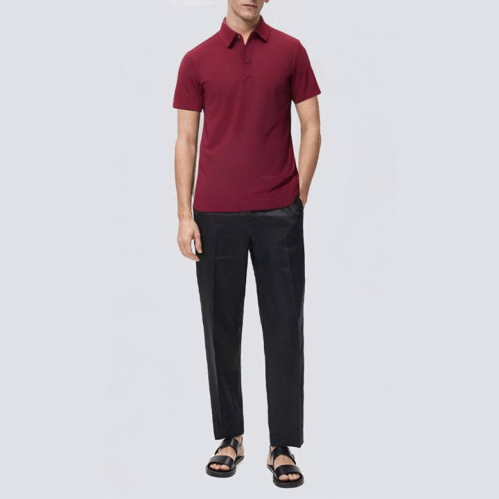 Short-sleeved stretch golf polo shirt