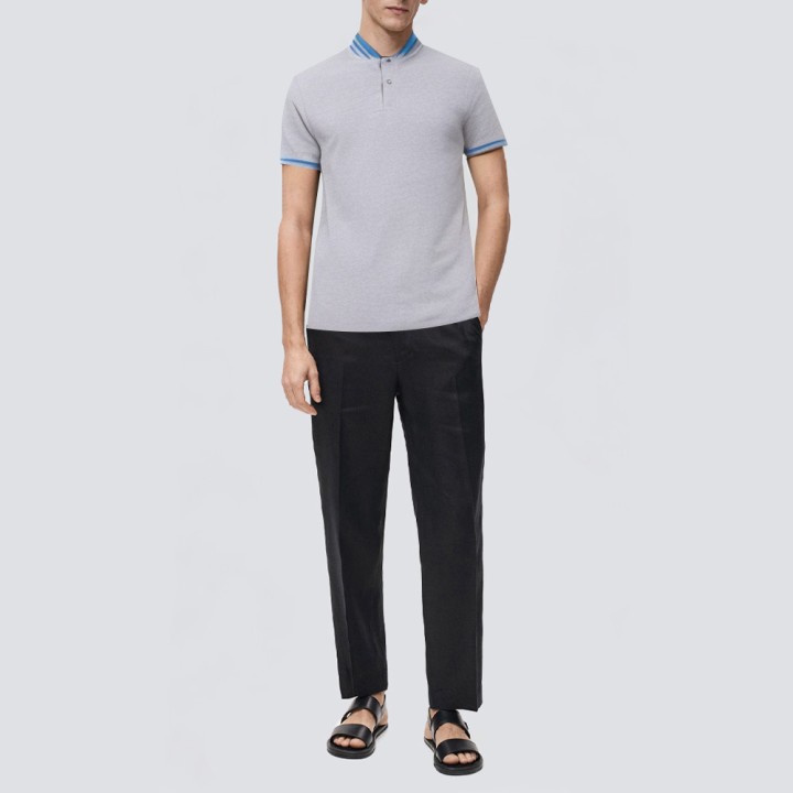 New washed retro men's polo shirt