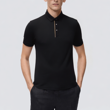 High quality black slim fit men's polo shirt