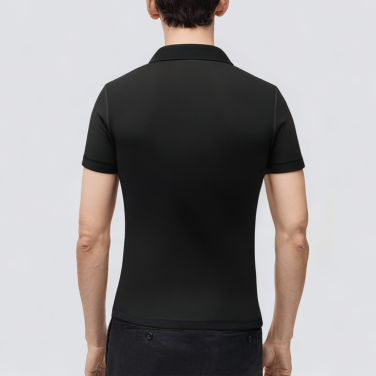 High quality black slim fit men's polo shirt