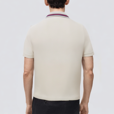 White loose short-sleeved men's polo shirt