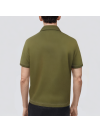 Ribbed knitted breathable short-sleeved men's polo shirt