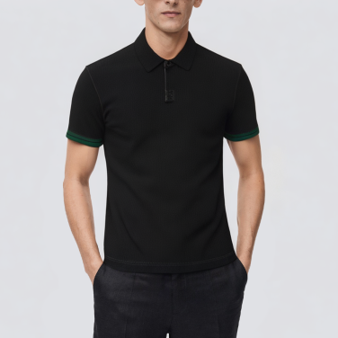 High quality striped short sleeve men's polo shirt