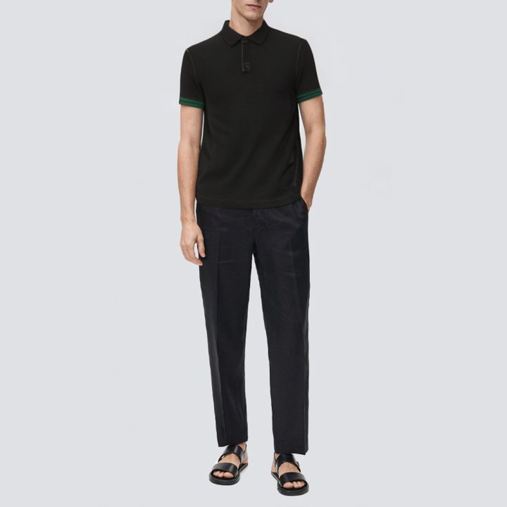 High quality striped short sleeve men's polo shirt