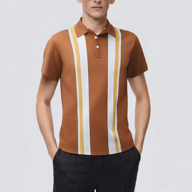High quality knitted short sleeve men's polo shirt