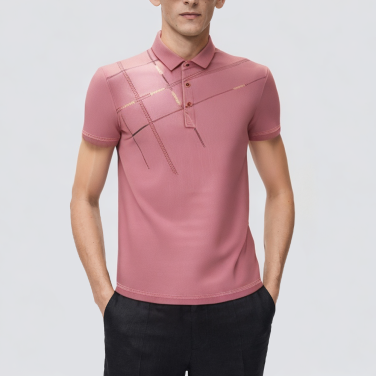 Pink business all-match men's polo shirt