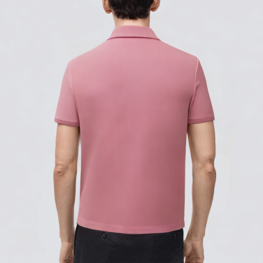 Pink business all-match men's polo shirt