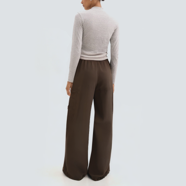 Brown casual loose women's cargo trousers