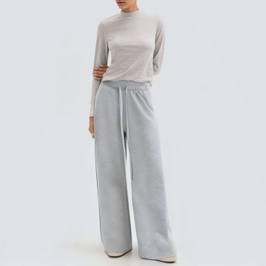 Casual gray drawstring women's sports pants