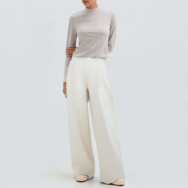 White casual straight loose women's trousers