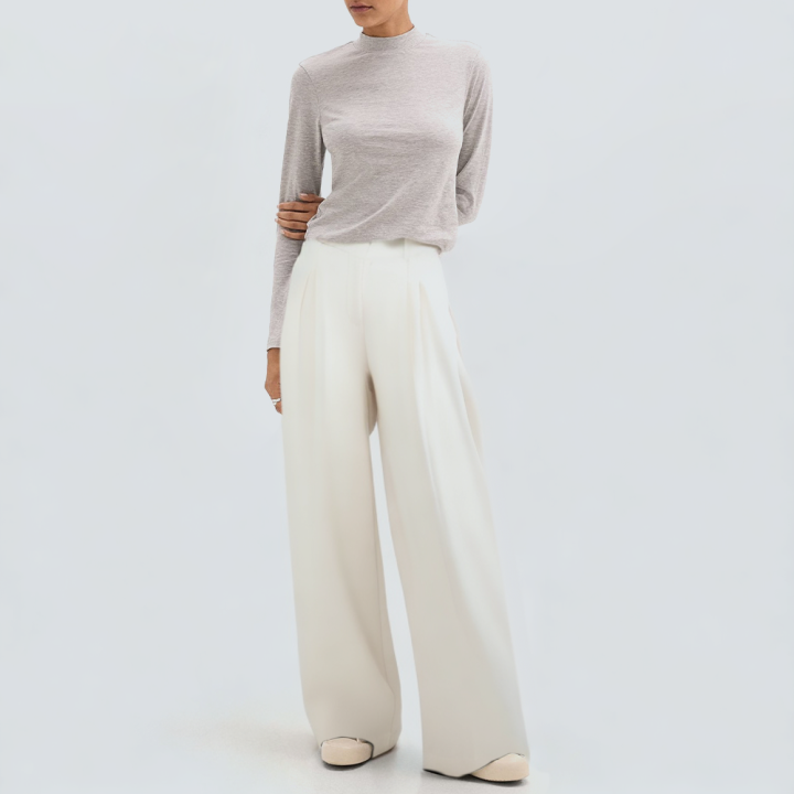 White casual straight loose women's trousers