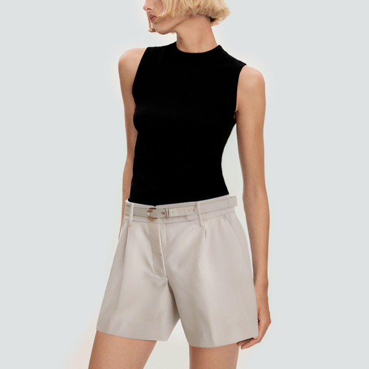 Beige casual simple and comfortable women's shorts