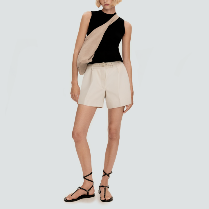 Beige casual simple and comfortable women's shorts