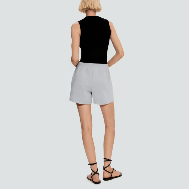 Casual elastic waist women's sports shorts