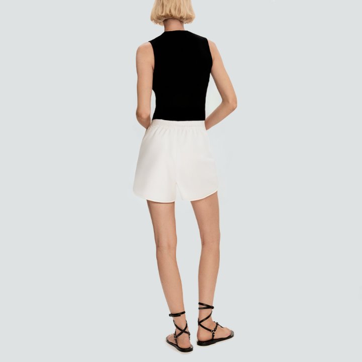 White side stripe drawstring women's casual shorts