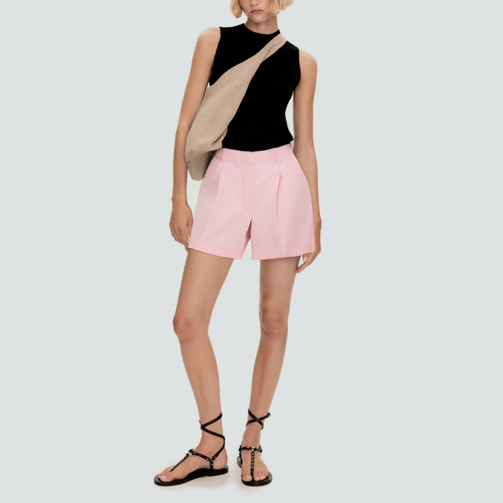 Solid color side pocket fashion women's shorts