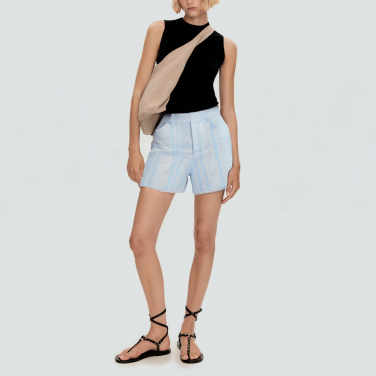Fashionable plaid tweed women's shorts