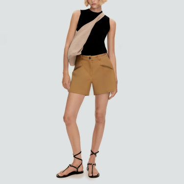 New khaki high waisted casual women's shorts